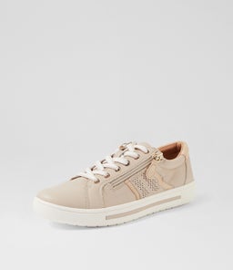 EMILLIO SU ALMOND PLATINUM LEATHER SUEDE
