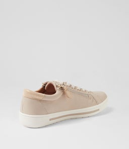 EMILLIO SU ALMOND PLATINUM LEATHER SUEDE