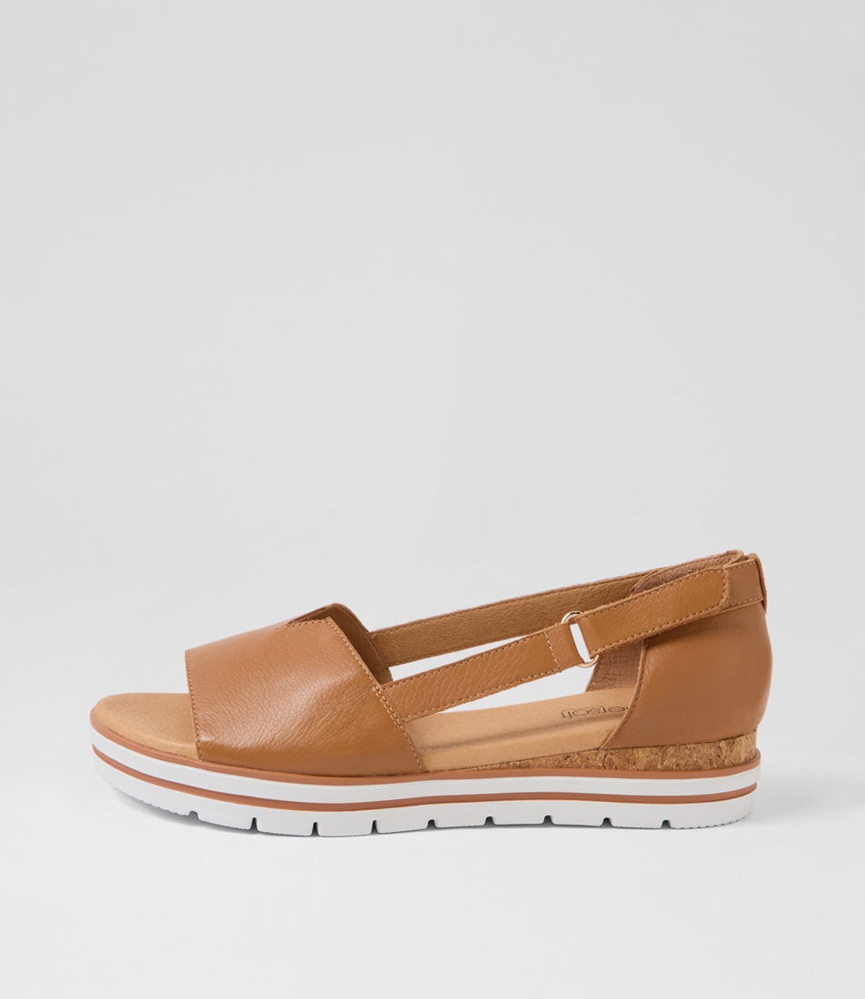 Ashiers Dark Tan Leather Sandals Ashiers Dark Tan Leather Sandals