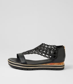 ALEXIANDER SU BLACK FLORAL CORK LEATHER