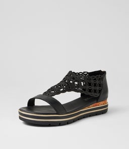 ALEXIANDER SU BLACK FLORAL CORK LEATHER