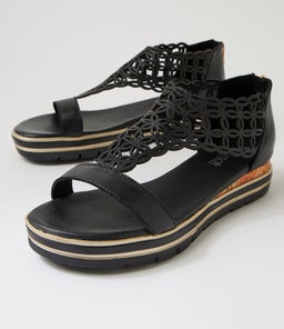ALEXIANDER SU BLACK FLORAL CORK LEATHER