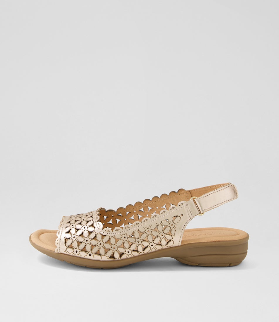 Benisie Rose Gold Gum Leather Sandals Benisie Rose Gold Gum Leather Sandals