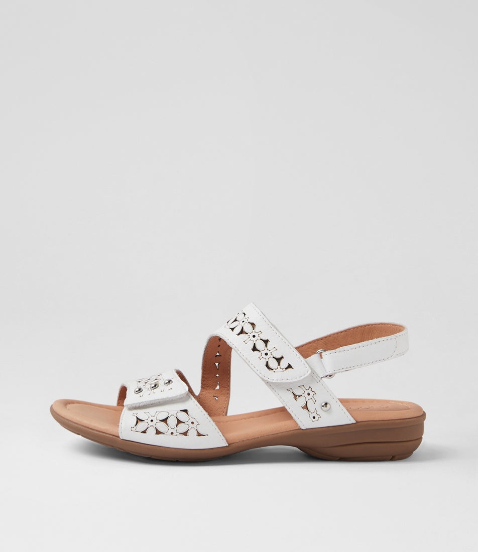 Bluebird White Leather Sandals