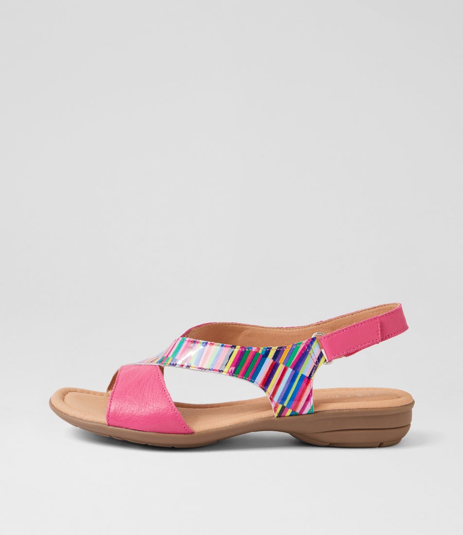 Bensin Bright Stripe Fuchsia Patent Leather Sandals Bensin Bright Stripe Fuchsia Patent Leather Sandals