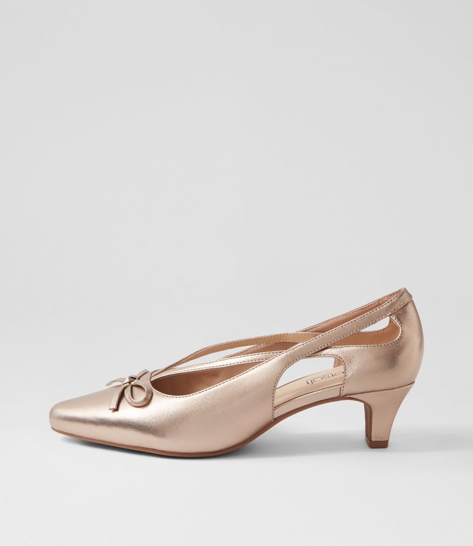 Lantana Champagne Leather Heels