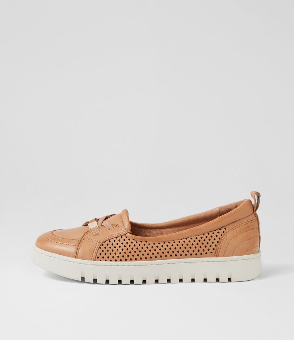 Tarins Dark Tan Off White Sole Leather Flat Shoes
