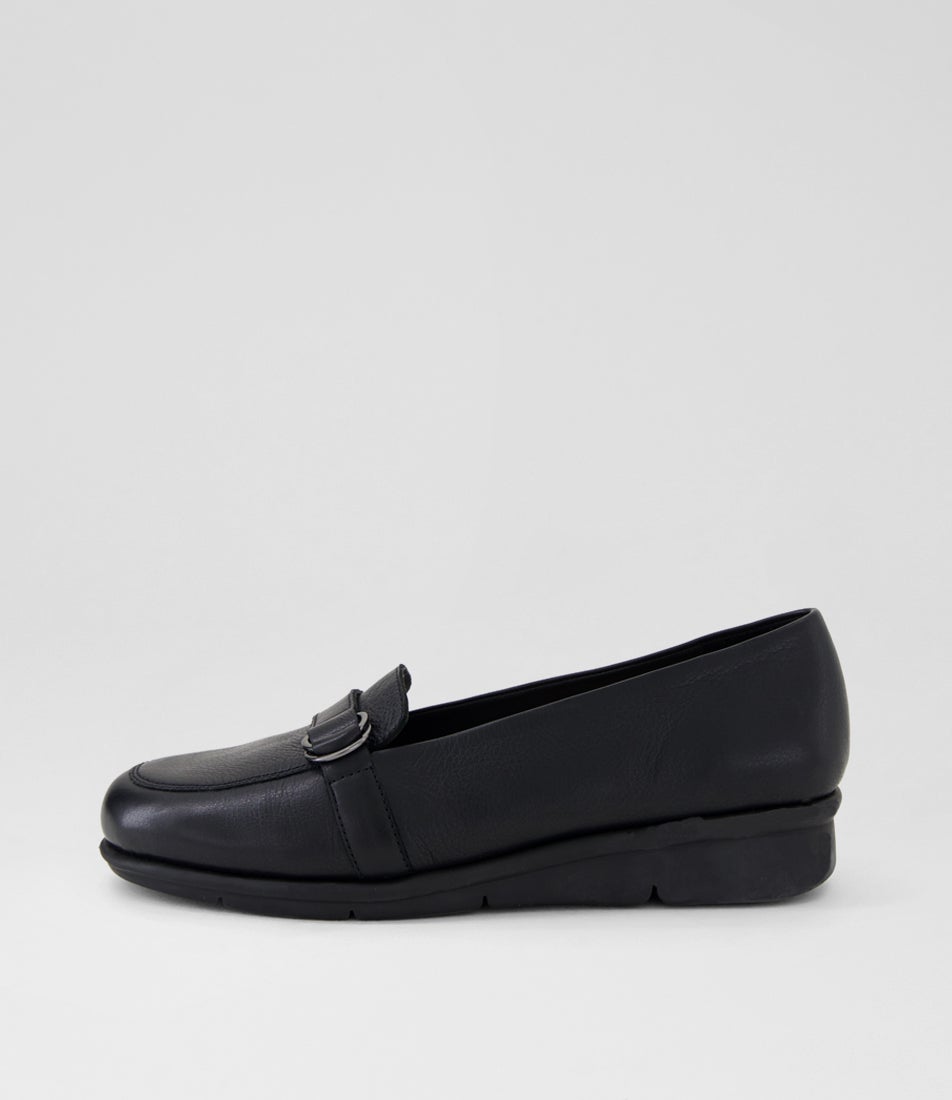 Pipers Black Leather Flat Shoes Pipers Black Leather Flat Shoes
