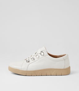 Theas D White Almond Leather Sneakers Theas D White Almond Leather Sneakers