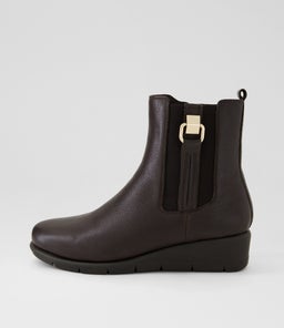 Mayia Dark Brown Leather Ankle Boots Mayia Dark Brown Leather Ankle Boots