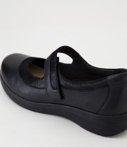 AREMA D SU BLACK BLACK SHINE LEATHER SUEDE