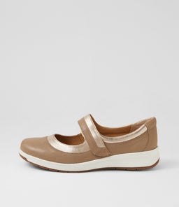 Arema D Light Taupe Champange Leather Flat Shoes Arema D Light Taupe Champange Leather Flat Shoes