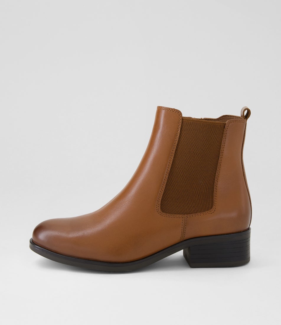 Elsies Tan Burnished Leather Ankle Boots Elsies Tan Burnished Leather Ankle Boots