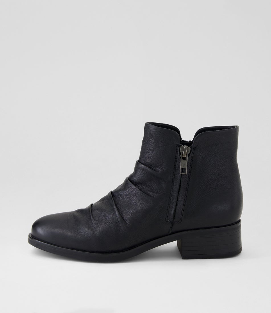 Elish Black Leather Ankle Boots Elish Black Leather Ankle Boots