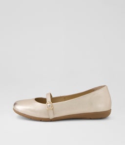 Hillie Champagne Leather Flat Shoes Hillie Champagne Leather Flat Shoes