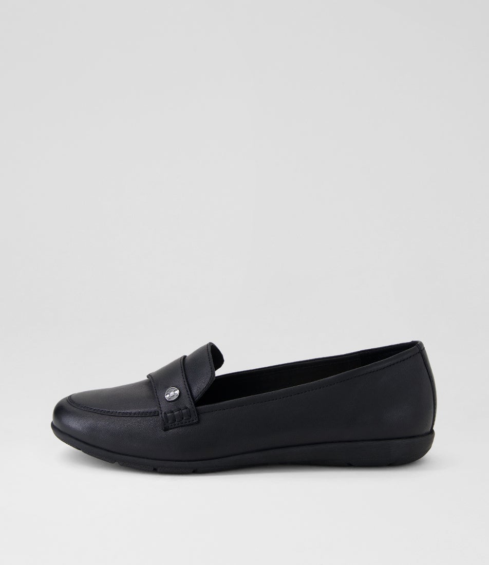 Holies Black Leather Flat Shoes Holies Black Leather Flat Shoes