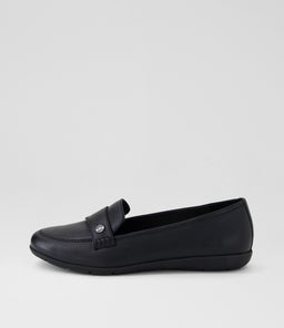 Holies Black Leather Flat Shoes Holies Black Leather Flat Shoes