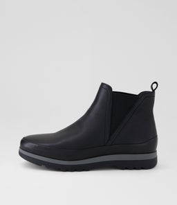 Kuddle Black Leather Ankle Boots Kuddle Black Leather Ankle Boots