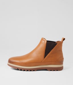 KUDDLE SU NEW TAN CHOC ELASTIC LEATHER