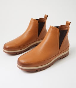 KUDDLE SU NEW TAN CHOC ELASTIC LEATHER