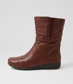 Paulineas D Brandy Leather Calf Boots Paulineas D Brandy Leather Calf Boots