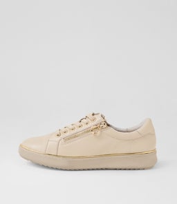 Lincon D Almond Gold Leather Sneakers Lincon D Almond Gold Leather Sneakers