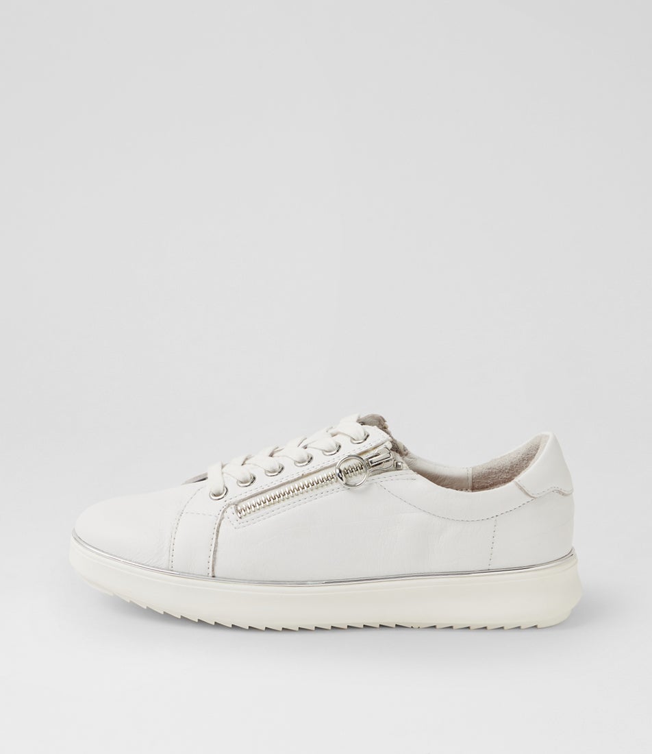 Lincon D White Silver Leather Sneakers