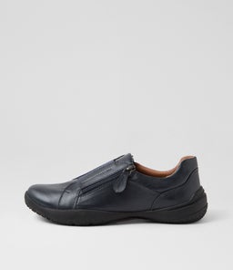 Sloanis Navy Leather Flat Shoes Sloanis Navy Leather Flat Shoes