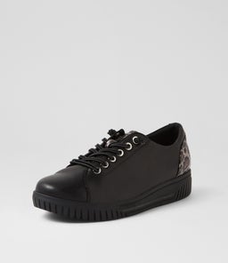 TY D SU BLACK BLACK LEOPARD LEATHER SUEDE