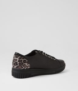 TY D SU BLACK BLACK LEOPARD LEATHER SUEDE