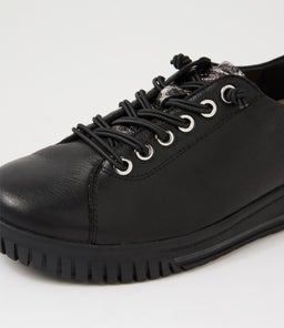 TY D SU BLACK BLACK LEOPARD LEATHER SUEDE