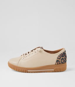Ty D Almond Tan Leopard Leather Suede Sneakers Ty D Almond Tan Leopard Leather Suede Sneakers