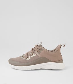 Yellina Taupe Platinum Knit Sneakers Yellina Taupe Platinum Knit Sneakers