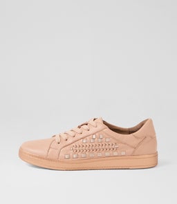 Daisies Dark Nude Rose Gold Leather Sneakers Daisies Dark Nude Rose Gold Leather Sneakers