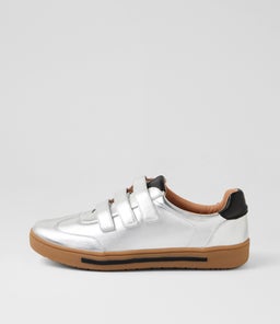 Ems Silver Black Leather Sneakers Ems Silver Black Leather Sneakers