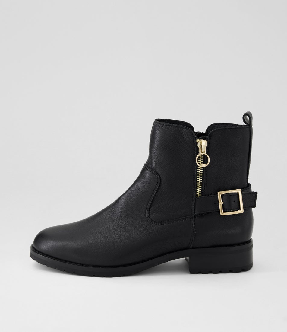 Haysie Black Leather Ankle Boots Haysie Black Leather Ankle Boots
