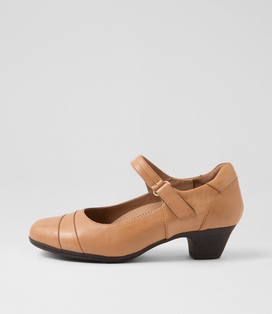 Larsin Dark Tan Leather Heels Larsin Dark Tan Leather Heels