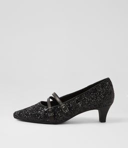 LAVIS SU BLACK GLITTER LEATHER