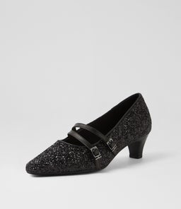 LAVIS SU BLACK GLITTER LEATHER
