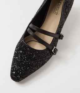 LAVIS SU BLACK GLITTER LEATHER