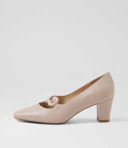Mayian Oatmilk Leather Heels Mayian Oatmilk Leather Heels