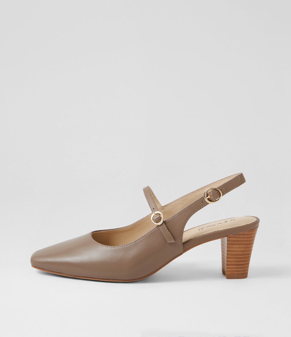 Matildas Dark Taupe Leather Heels Matildas Dark Taupe Leather Heels