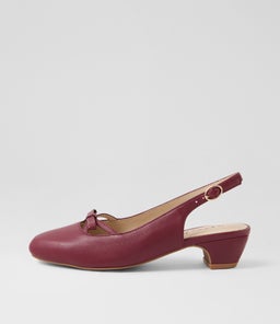 Nalanis Pomegranate Leather Heels Nalanis Pomegranate Leather Heels