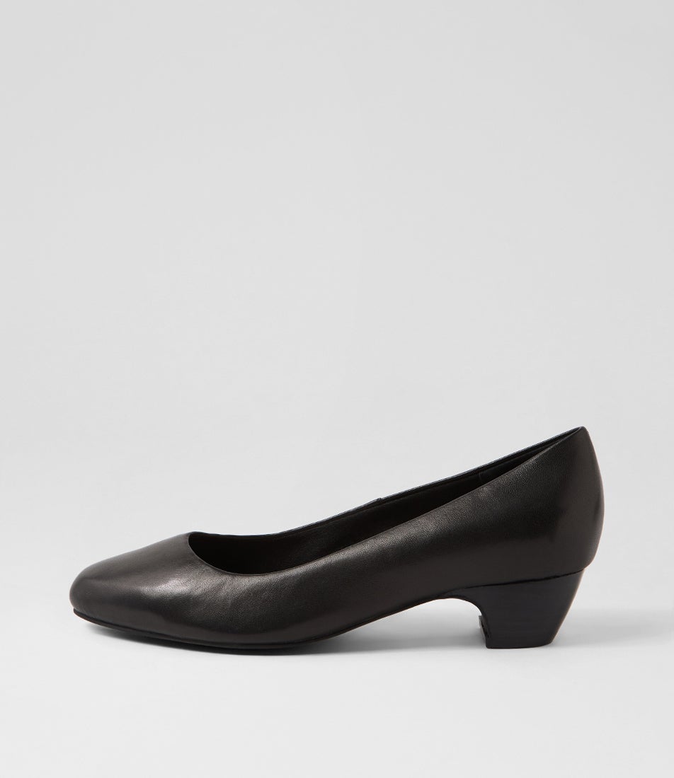 Navya Black Leather Heels Navya Black Leather Heels