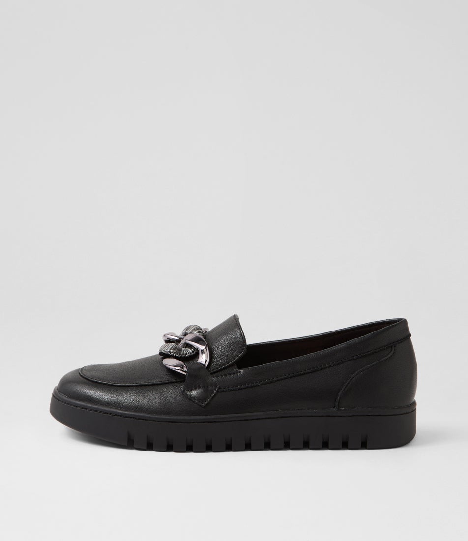Tesshias Black Leather Flat Shoes Tesshias Black Leather Flat Shoes