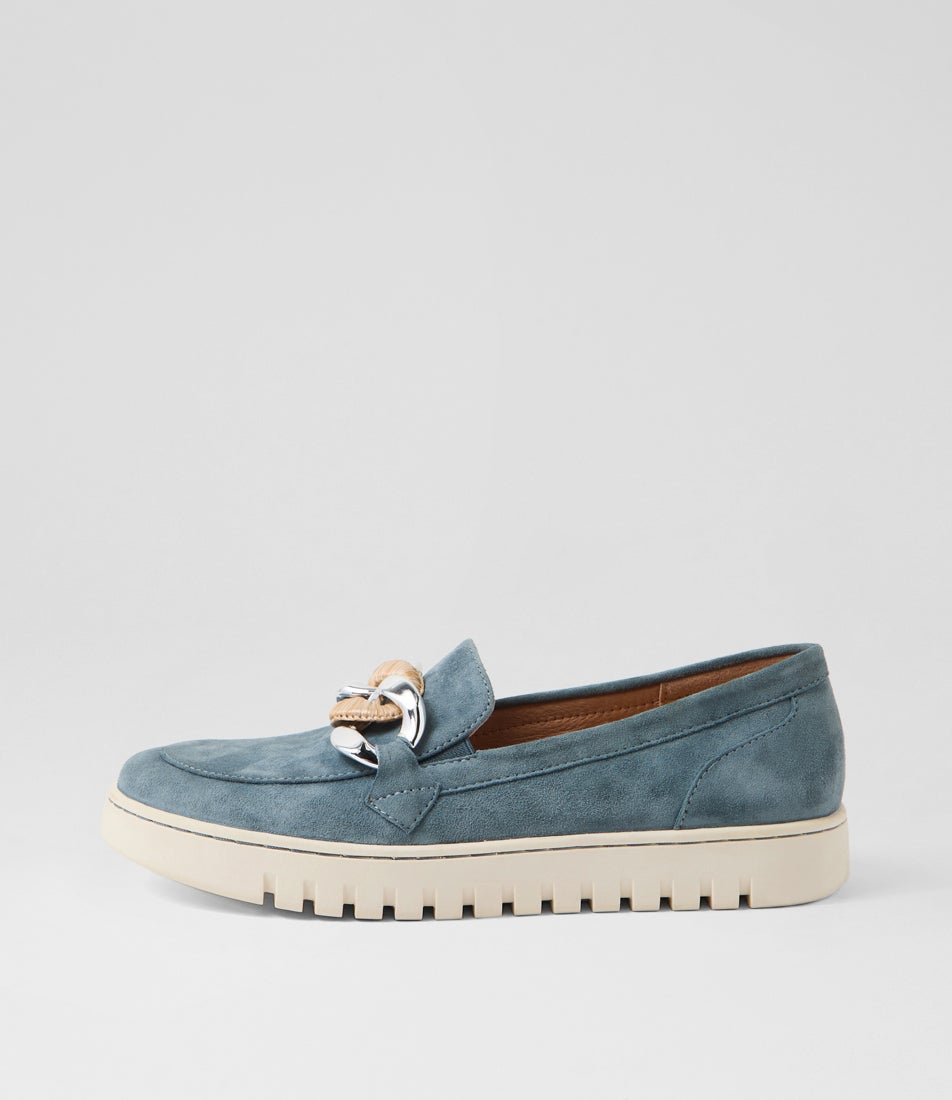 Tesshias Dusty Denim Suede Flat Shoes Tesshias Dusty Denim Suede Flat Shoes
