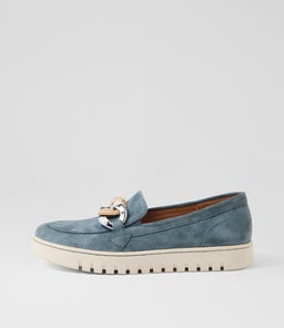 Tesshias Dusty Denim Suede Flat Shoes Tesshias Dusty Denim Suede Flat Shoes