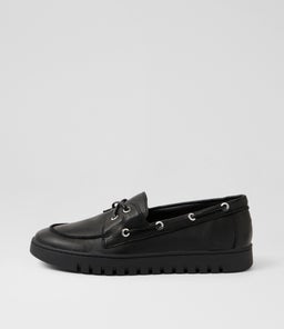 Tassins Black Leather Flat Shoes Tassins Black Leather Flat Shoes