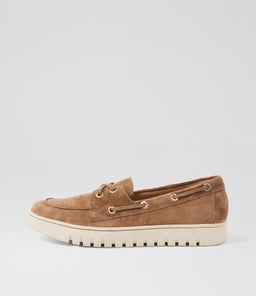 Tassins Light Choc Off White Suede Flat Shoes Tassins Light Choc Off White Suede Flat Shoes