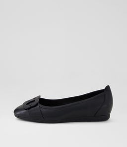 Blairs Black Leather Flat Shoes Blairs Black Leather Flat Shoes